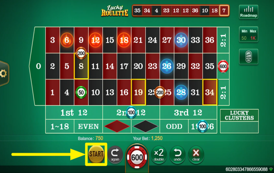 TaDa Gaming Lucky Roulette DÉPOSEZ LES CHIPS SUR LA TABLE.