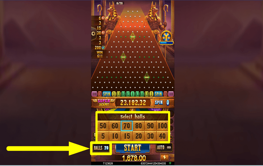 TaDa Gaming Plinko Empire ボールを落とす。