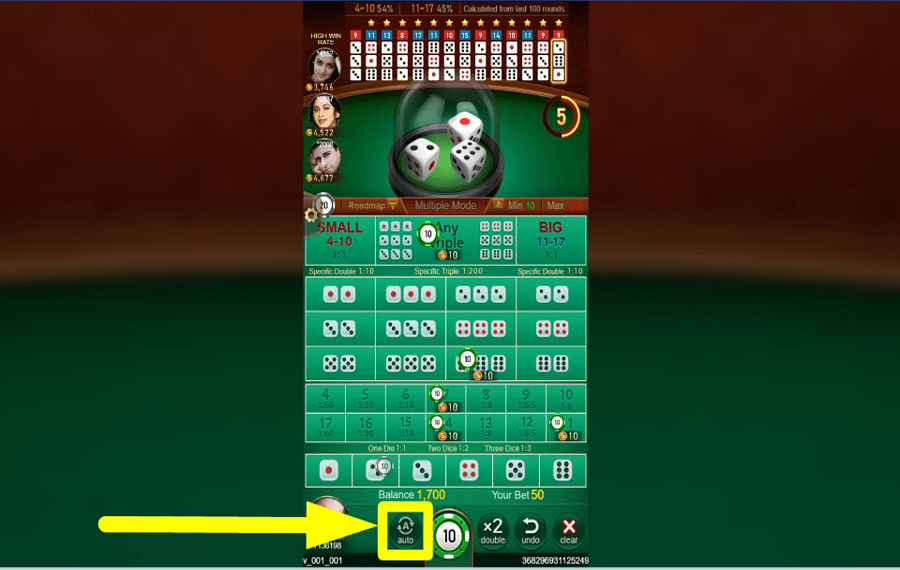 TaDa Gaming Sic Bo 自動再生を開始します。
