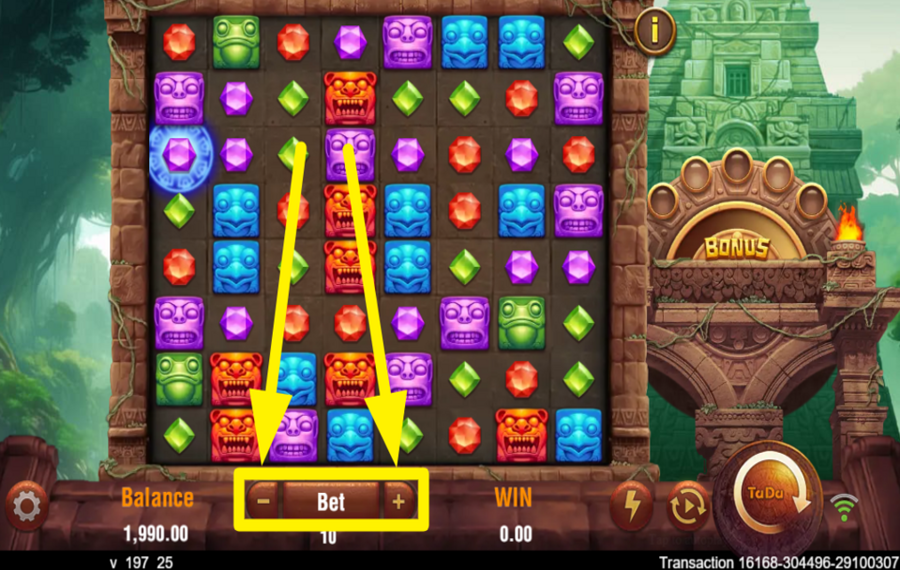 TaDa Gaming Treasure Quest УСТАНОВИТЕ СВОЮ СТАВКУ.