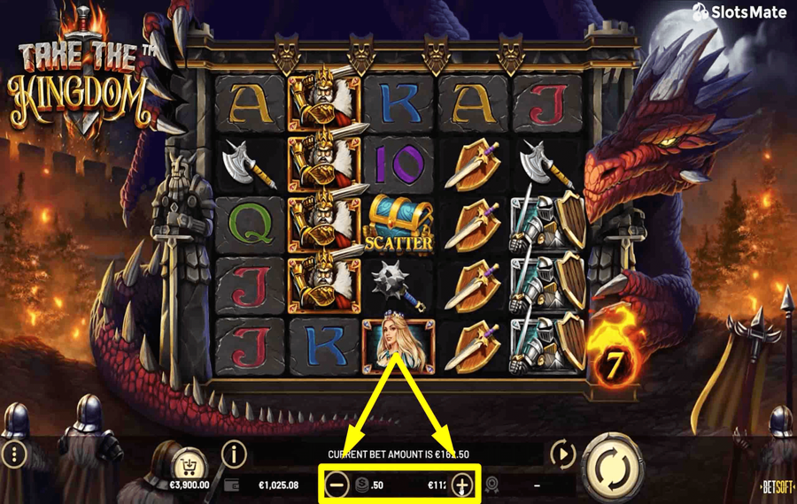 Take the Kingdom Choose your bet amount. 