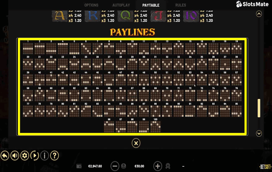 Take the Kingdom Choose the paylines.