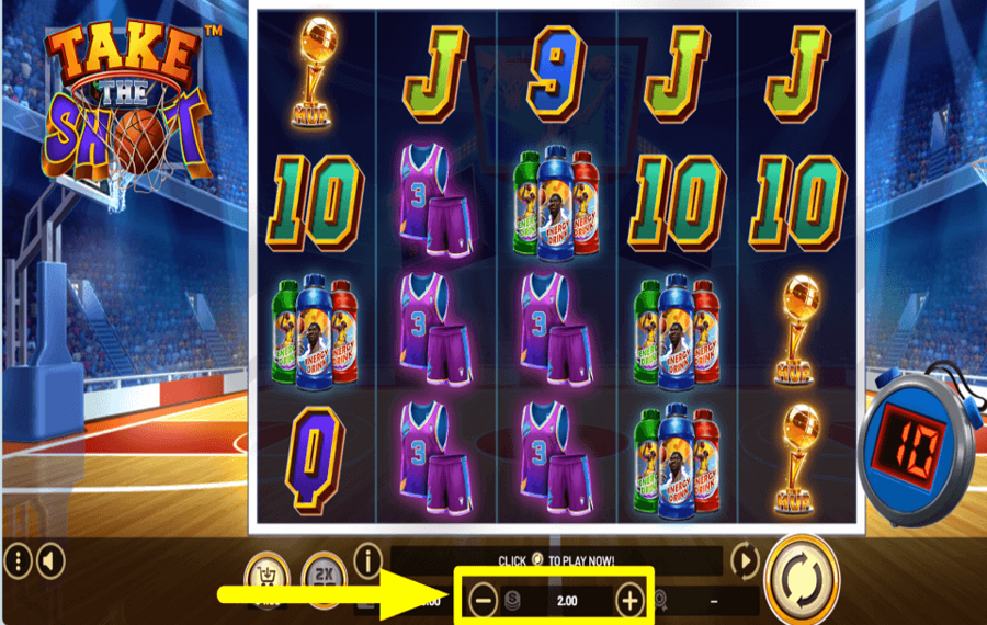 Take the Shot Platzieren Sie Ihren Gesamteinsatz.