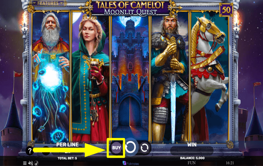 Tales of Camelot Moonlit Quest ZAHLEN SIE FÜR ZUSÄTZLICHE SPINS.