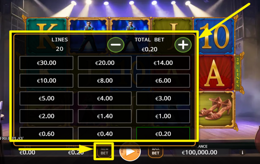 Tango Twirl SELECCIONE UN IMPORTE DE APUESTA.