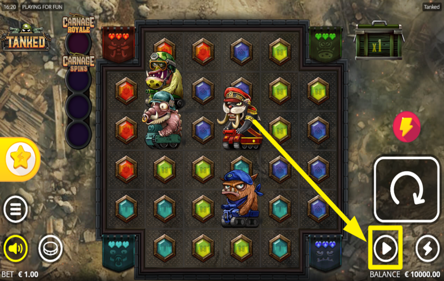 Tanked INICIAR GIROS AUTOMÁTICOS.