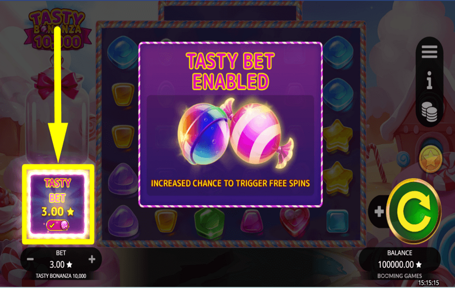 Tasty Bonanza 10000 ATTRIBUER LA MISE ANTE.