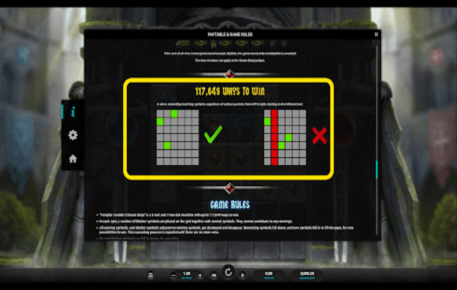 Templar Tumble 2 Dream Drop Choose the paylines