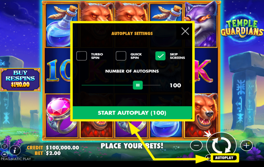 Temple Guardians TRIGGER AUTOMATIC PLAY.