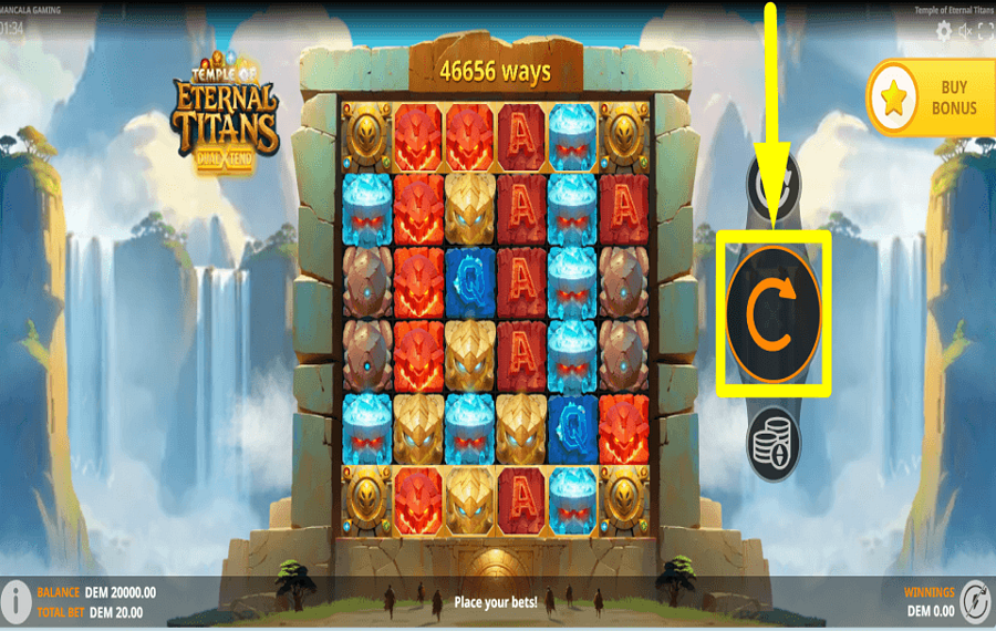 Temple of Eternal Titans COMMENCE GAMBLING.