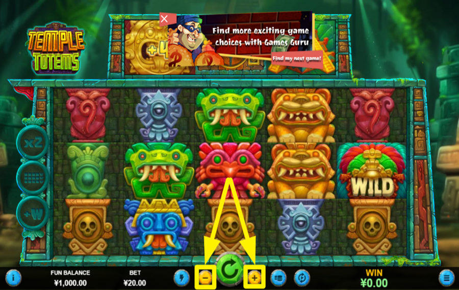 Temple Totems DECIDE ON YOUR BET.