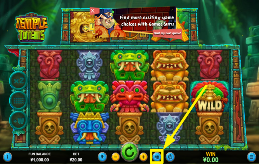 Temple Totems TARGET THE MAXIMUM BETTING AMOUNT.