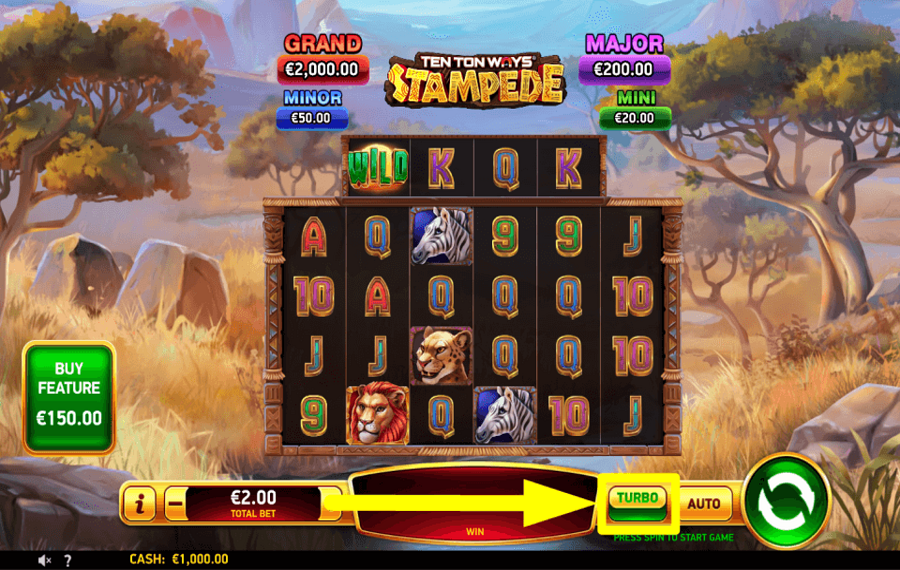 Ten Ton Ways Stampede CAMBIA LA VELOCIDAD DEL JUEGO.