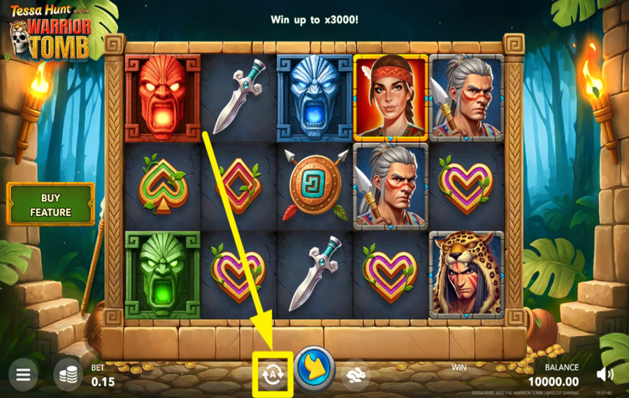 Tessa Hunt and the Warrior Tomb EMPLOY THE AUTOMATIC SPIN.