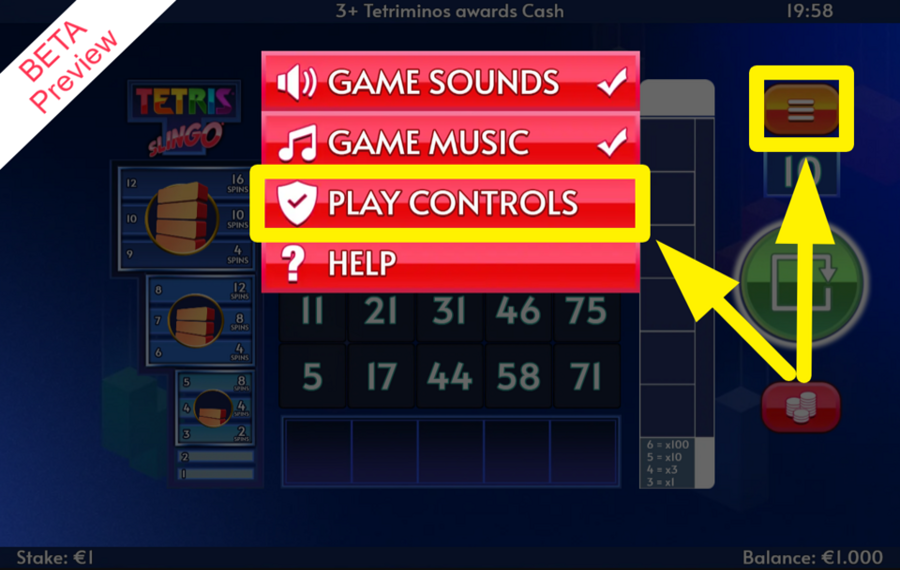 Tetris Slingo UNLOCK MORE SPINS.