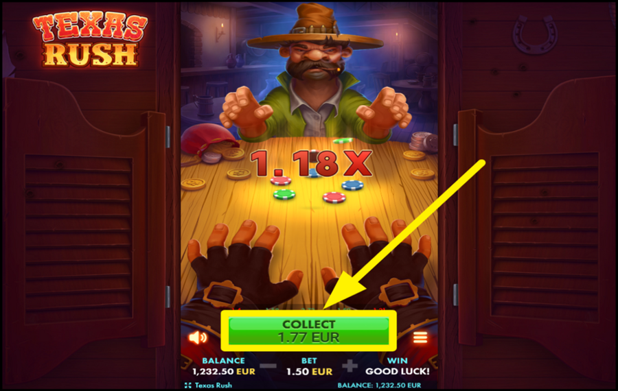 Texas Rush COLLECT YOUR WINNINGS.