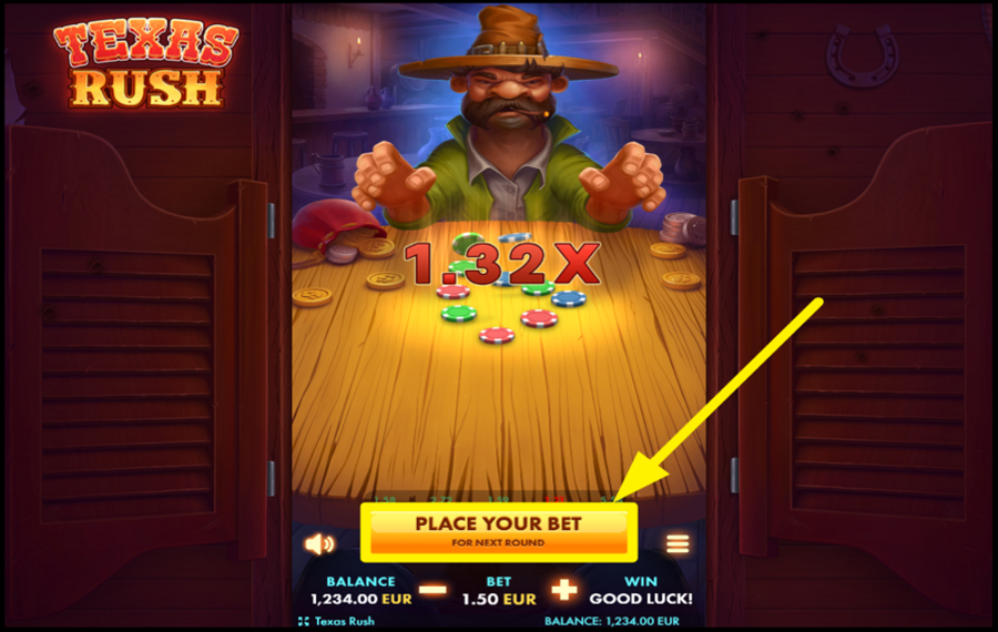 Texas Rush PLACE YOUR BET.