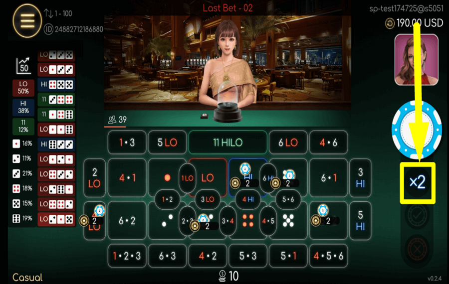 Thai HiLo AMPLIFICAR LO QUE ESTÁ EN JUEGO.