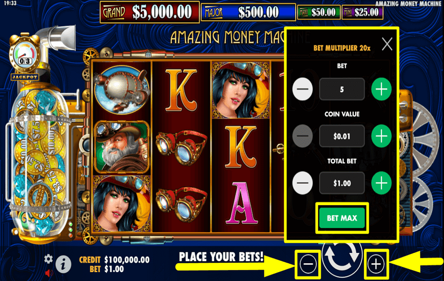 The Amazing Money Machine УСТАНОВИТЕ ОБЩУЮ СТАВКУ.