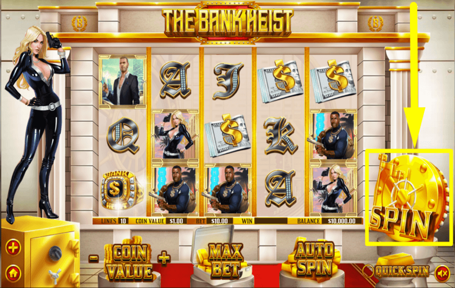 The Bank Heist SPIN TO WIN.