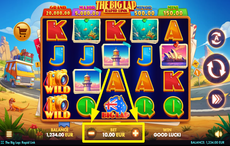 The Big Lap Rapid Link ADJUST YOUR WAGER.