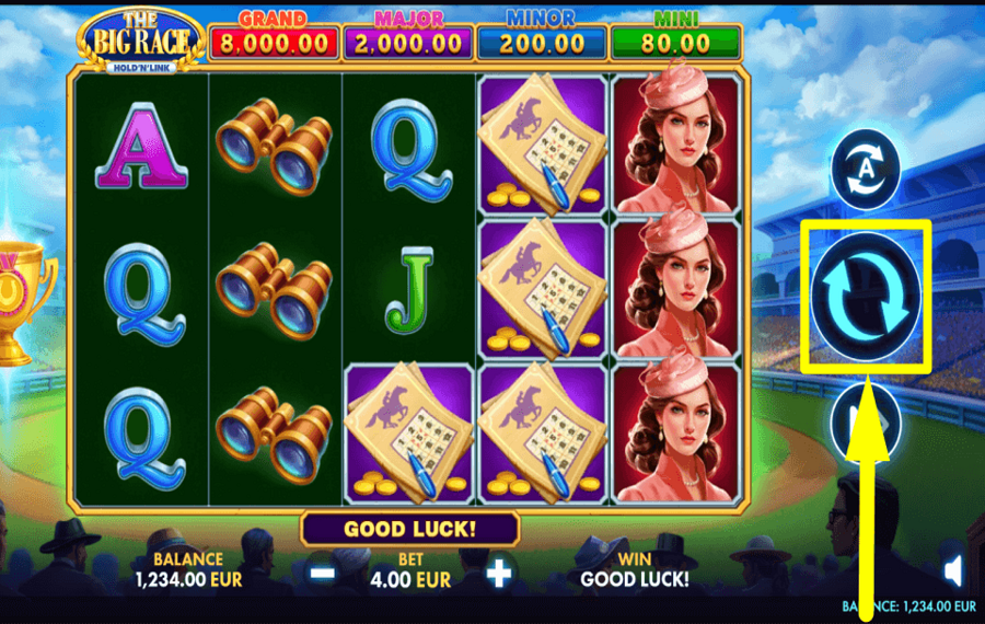 The Big Race Hold N Link INIZIA A GIOCARE D'AZZARDO.