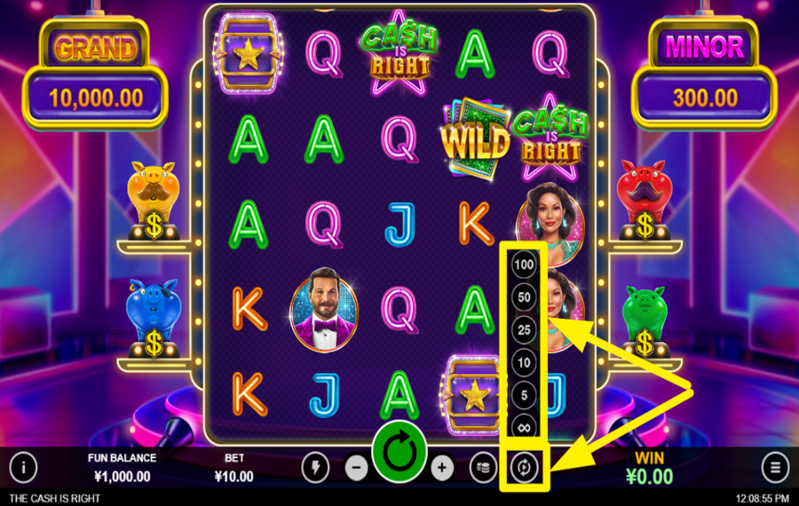 The Cash is Right ACTIVATE AUTOMATIC PLAY.