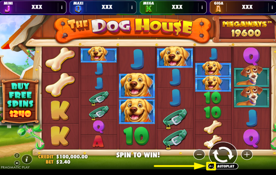 The Dog House Megaways Oranje Jackpot ACTIVER LE MODE TURBO.