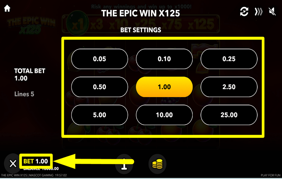 The Epic Win x125 ОТРЕГУЛИРОВАТЬ СТАВКУ.