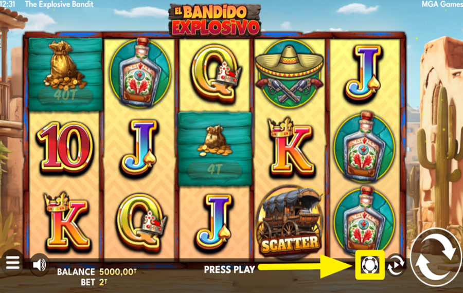 The Explosive Bandit SÉLECTIONNEZ VOTRE MONTANT DE PARI.