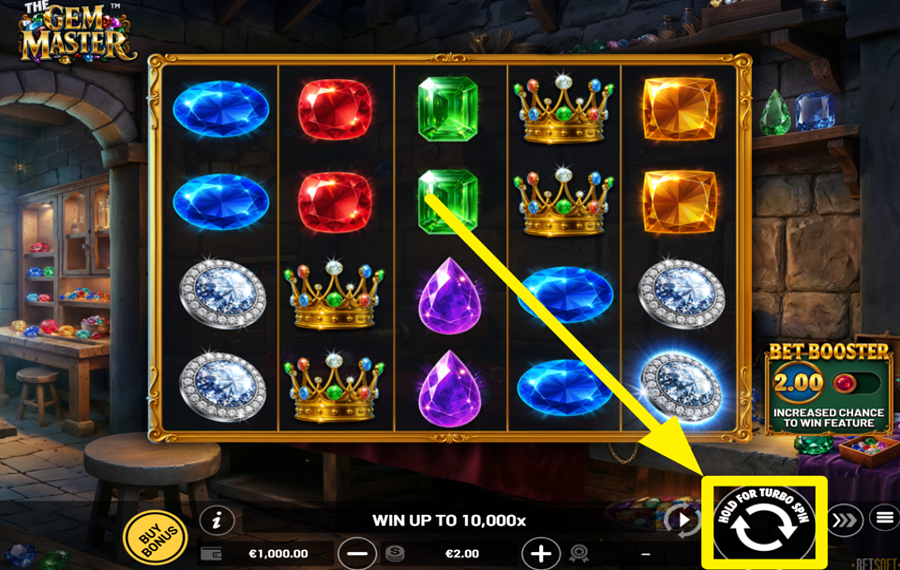 The Gem Master SPIN THE REELS.