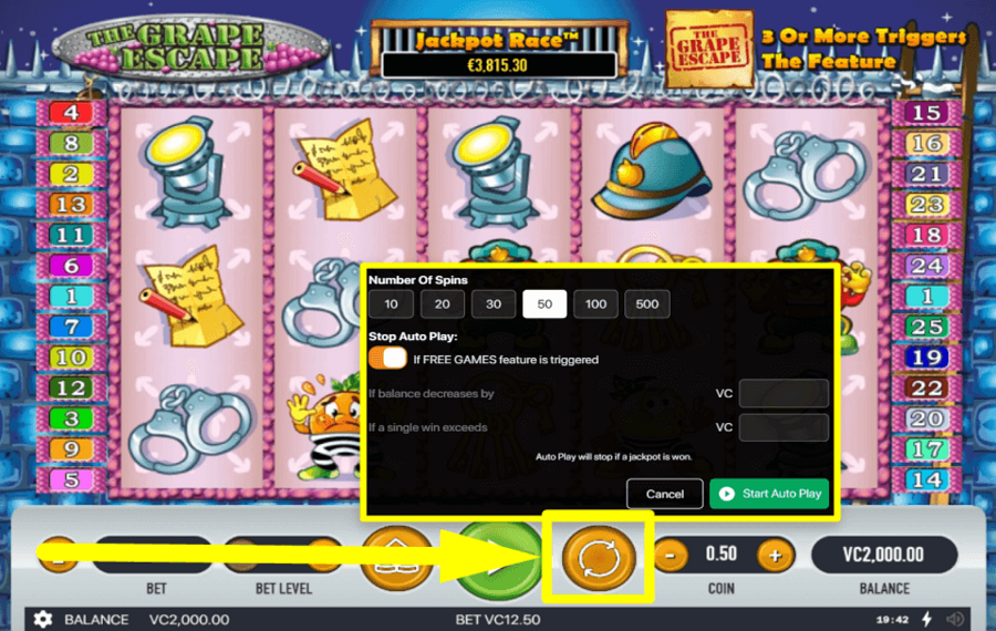 The Grape Escape USE THE “AUTOPLAY” FEATURE.