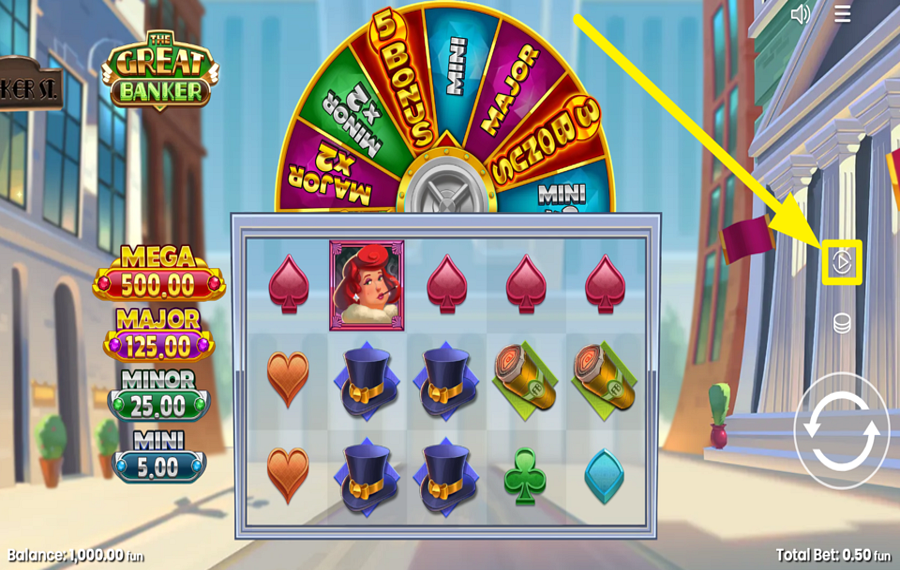 The Great Banker SPIN THE REELS AUTOMATICALLY.