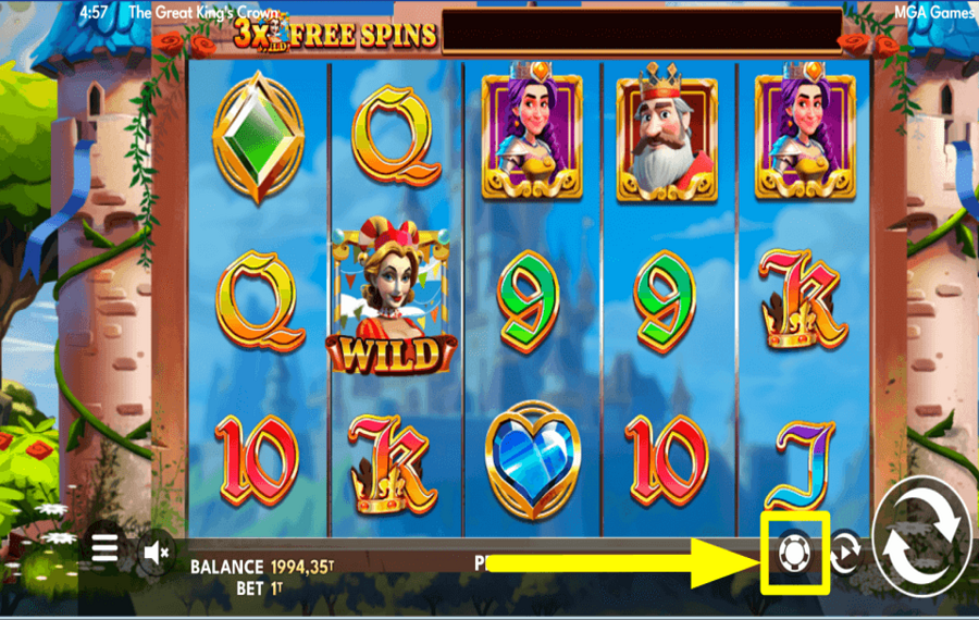 The Great Kings Crown ESTABLECE EL VALOR DE TU APUESTA.