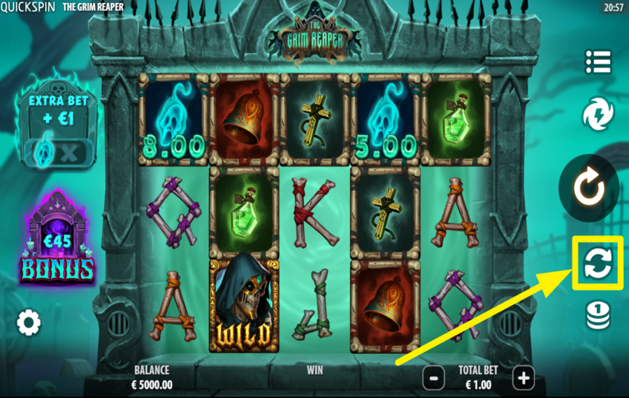 The Grim Reaper GIRA LOS CARRETES AUTOMÁTICAMENTE.