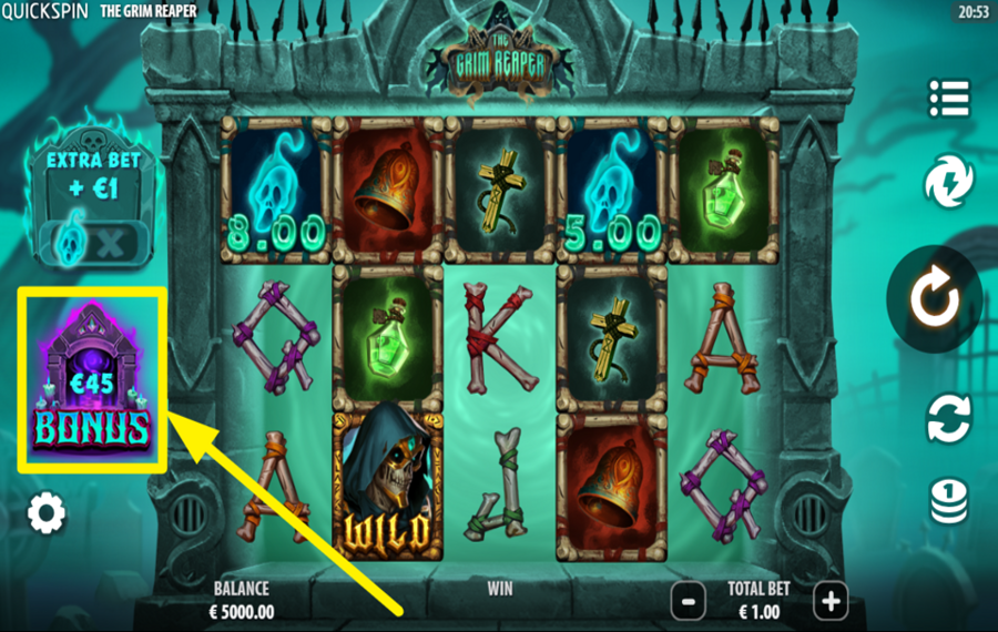 The Grim Reaper APROVECHA LAS FUNCIONES ADICIONALES.