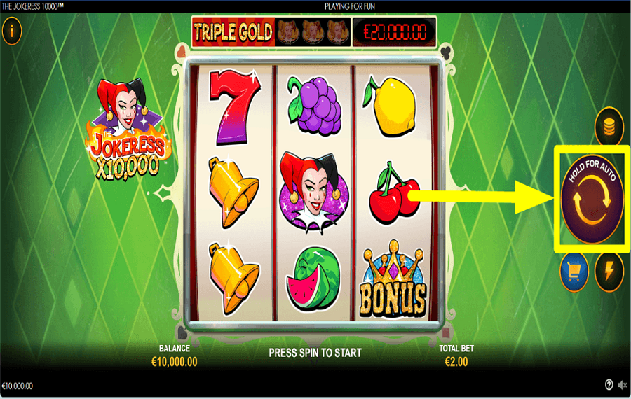 The Jokeress 10000 COMIENCE A JUGAR.