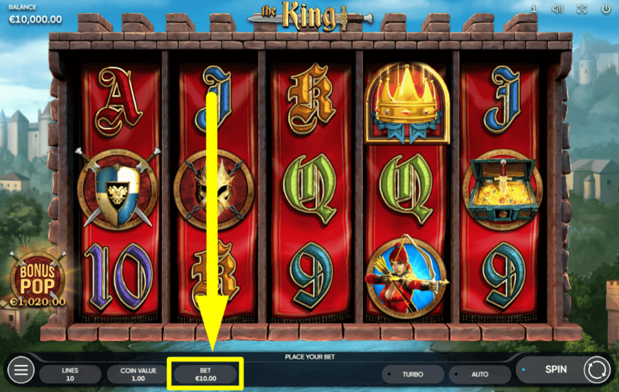 The King PICK A BET AMOUNT.