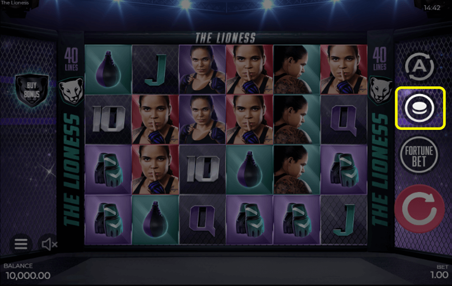 The Lioness Choose your bet amount