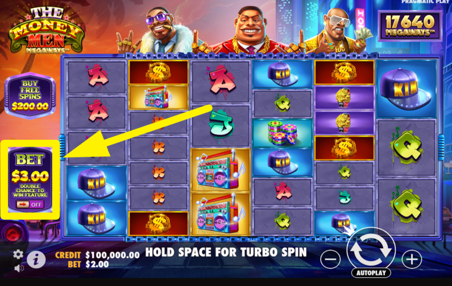 The Money Men Megaways PLACE ANTE BET.