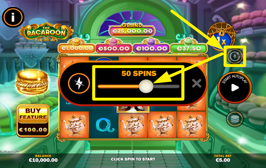 The Racaroon AUTOMATISCHES SPIEL AUSLÖSEN.