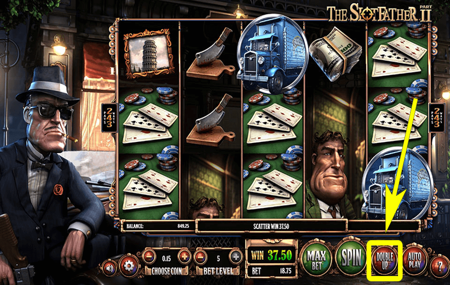 The Slotfather Part II Utilizzando la funzione opzionale “Raddoppio”.