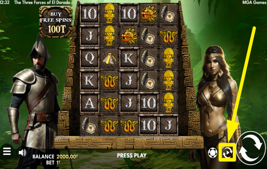 The Three Forces of El Dorado SPIN THE REELS AUTOMATICALLY.