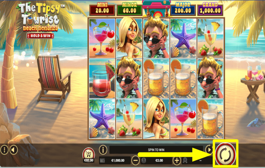 The Tipsy Tourist Beach Bonanza Hold and Win PLAY THE GAME.