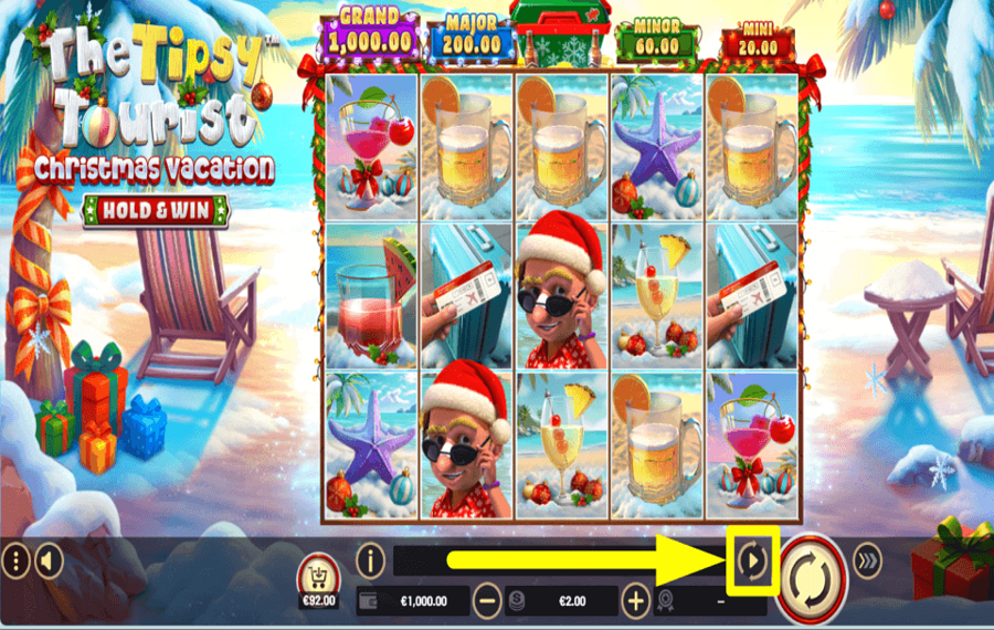 The Tipsy Tourist Christmas Vacation Hold and Win START AUTOPLAY.