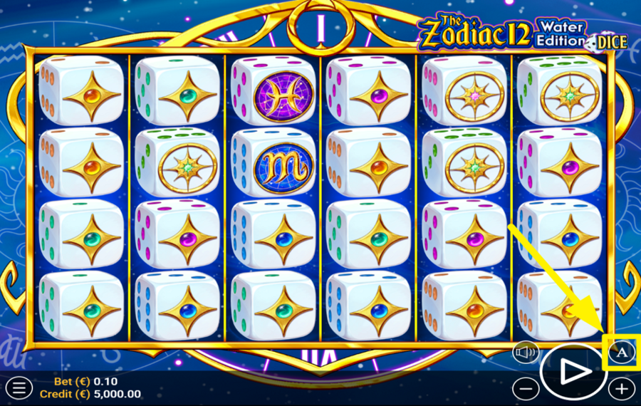 The Zodiac Water Edition Dice EMPLOY THE AUTOMATIC SPIN.