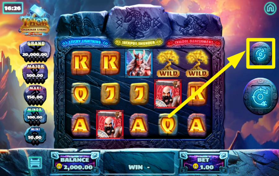 Thor Hammer Strike Xtreme Power Pots UTILIZZARE LA ROTAZIONE AUTOMATICA.