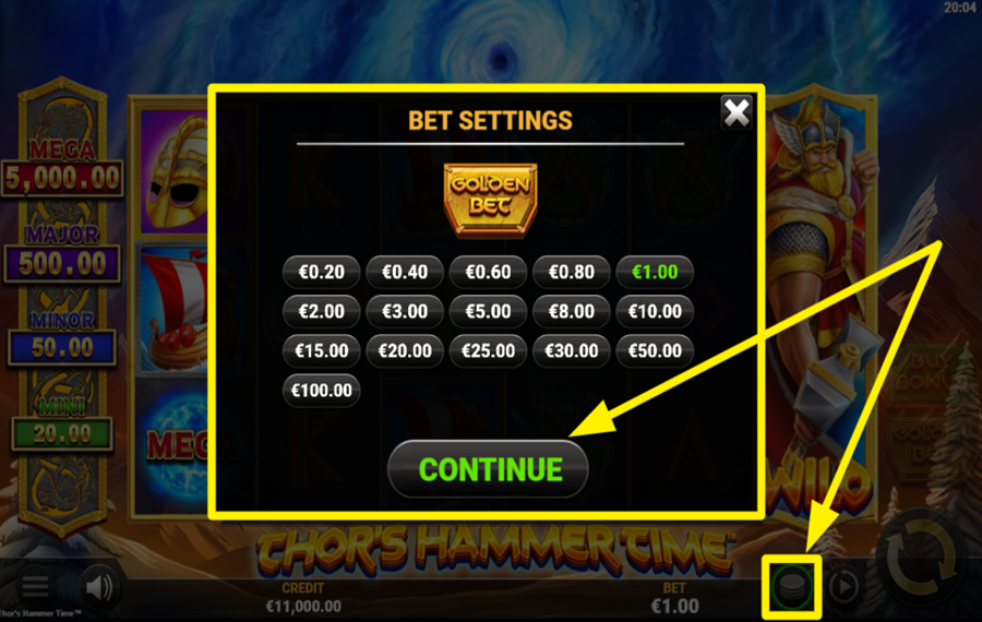 Thors Hammer Time DETERMINE YOUR BET.