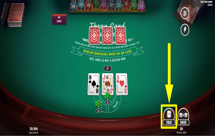 Three Card Rummy MINIMISEZ VOS PERTES.