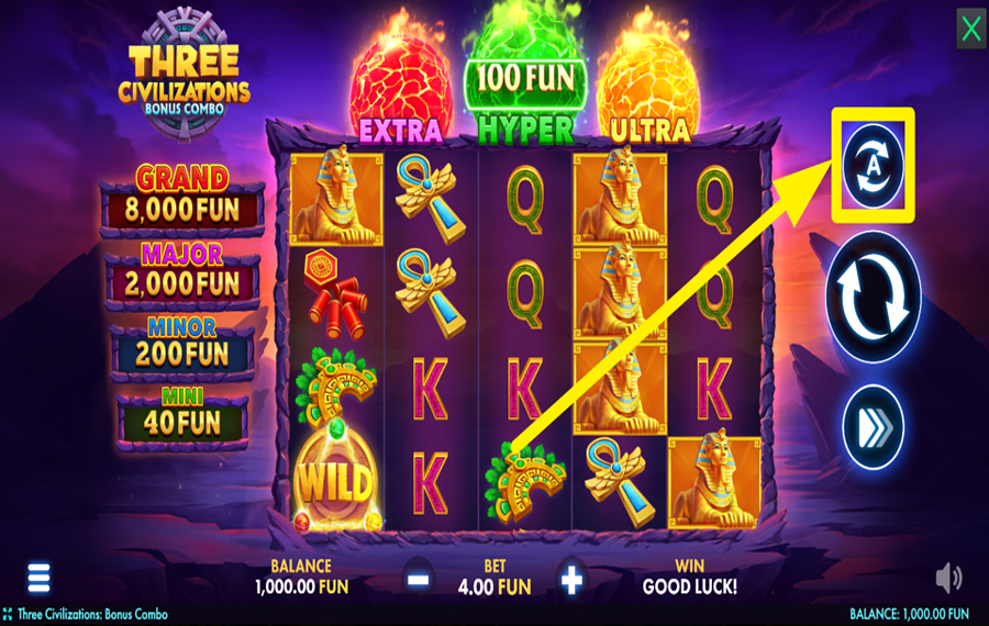 Three Civilizations Bonus Combo 自動再生機能を活用してください。